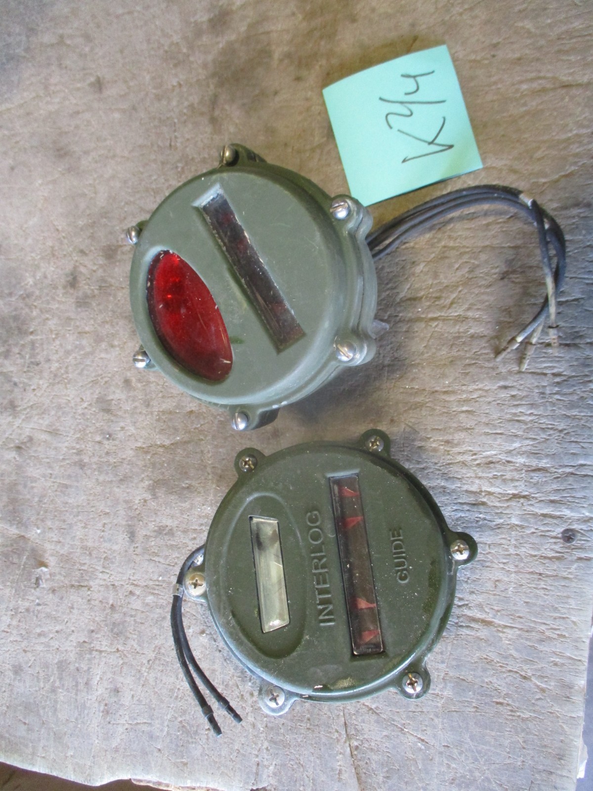 NOS Round Brake & Blackout Lights, Wet Inside-Corrosion, 24v, for Military Vehic