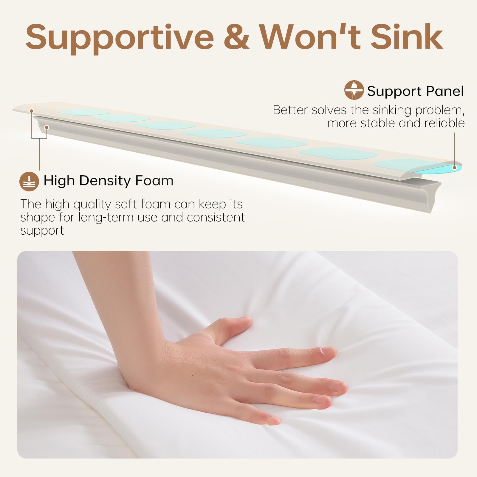 ENITYA 75" x 10" Split King Gap Filler for Adjustable L x W, White
