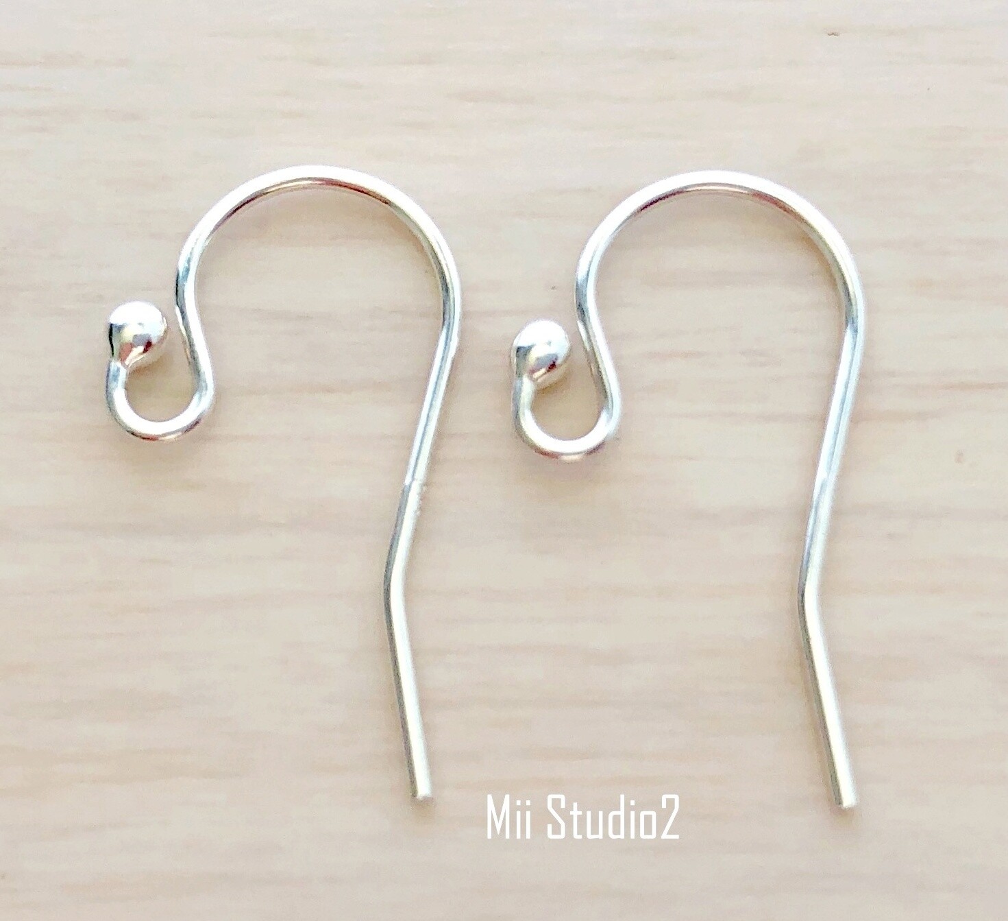 10pcs  925 Sterling Silver single dot french hook earring ear wire E01s
