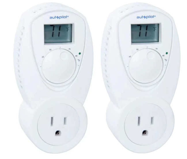 2x Autopilot Cooling Thermostat 120V Plug In 15A Fan Greenhouse Vent AC Control