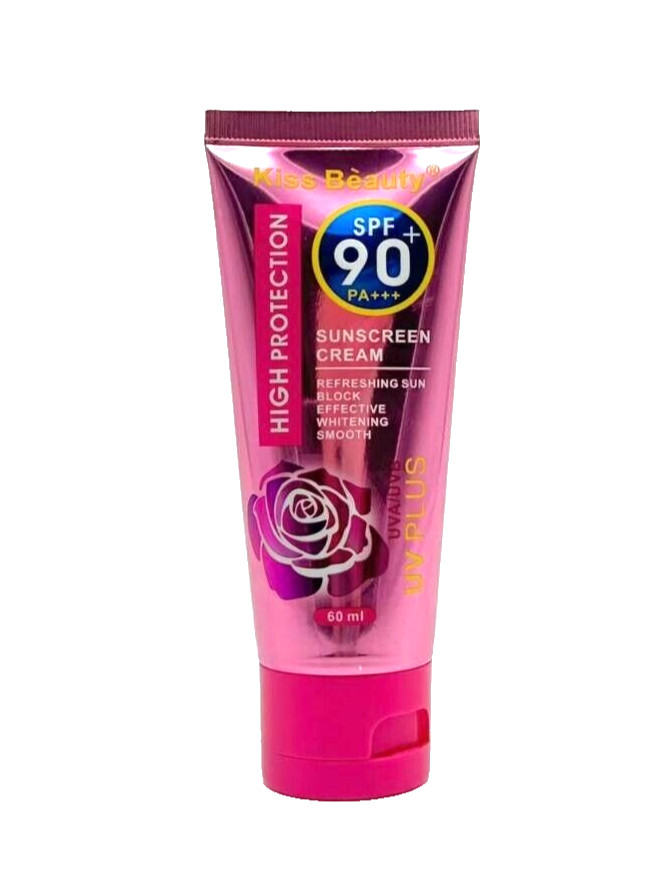 2X Kiss (EXP03/2029) Beauty Sunscreen Cream SPF 90+  High P Facial Sunblock 60ml