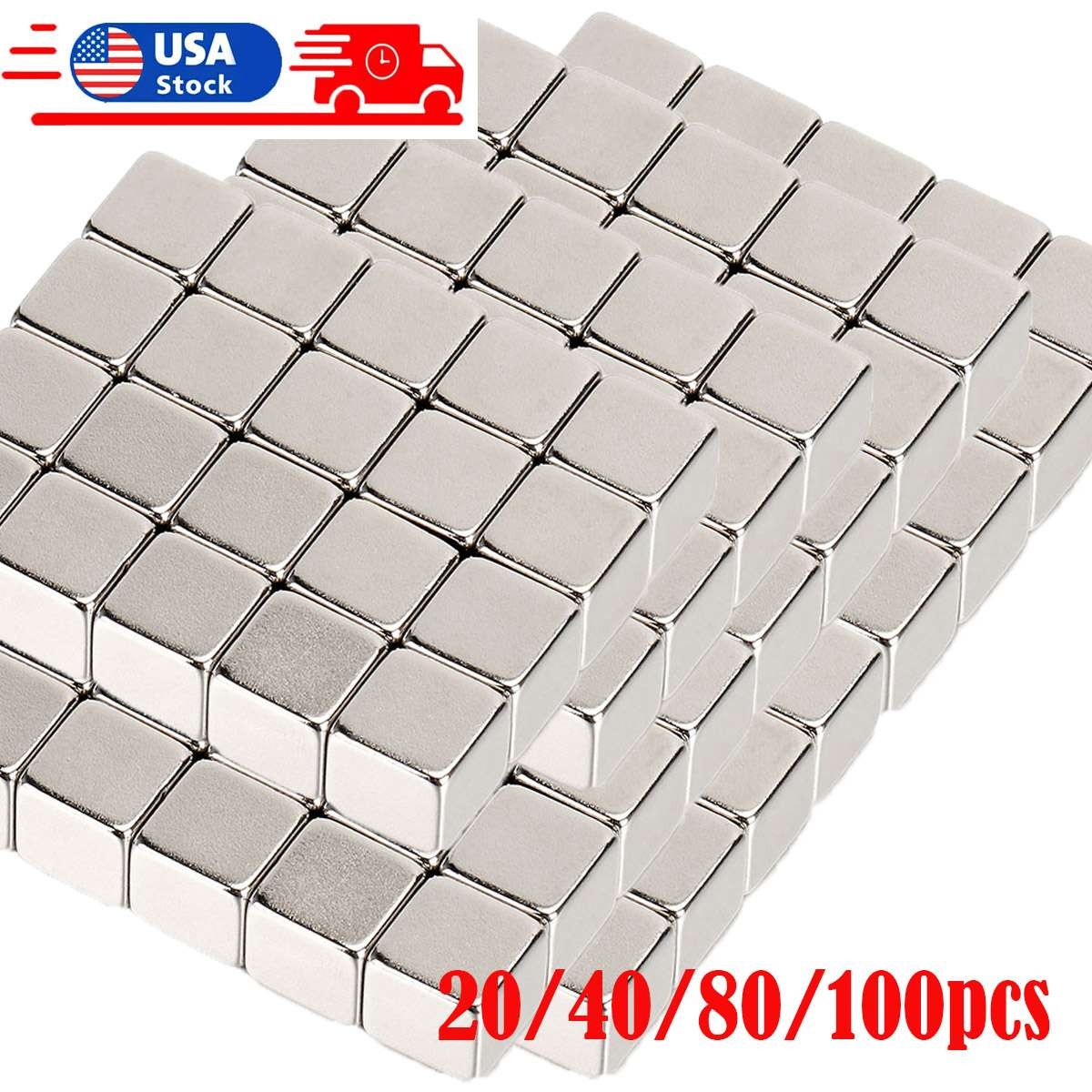 20/80/100pcs Super Strong N45 Neodymium Block Magnets 8*8*8mm Magnet Rare Earth