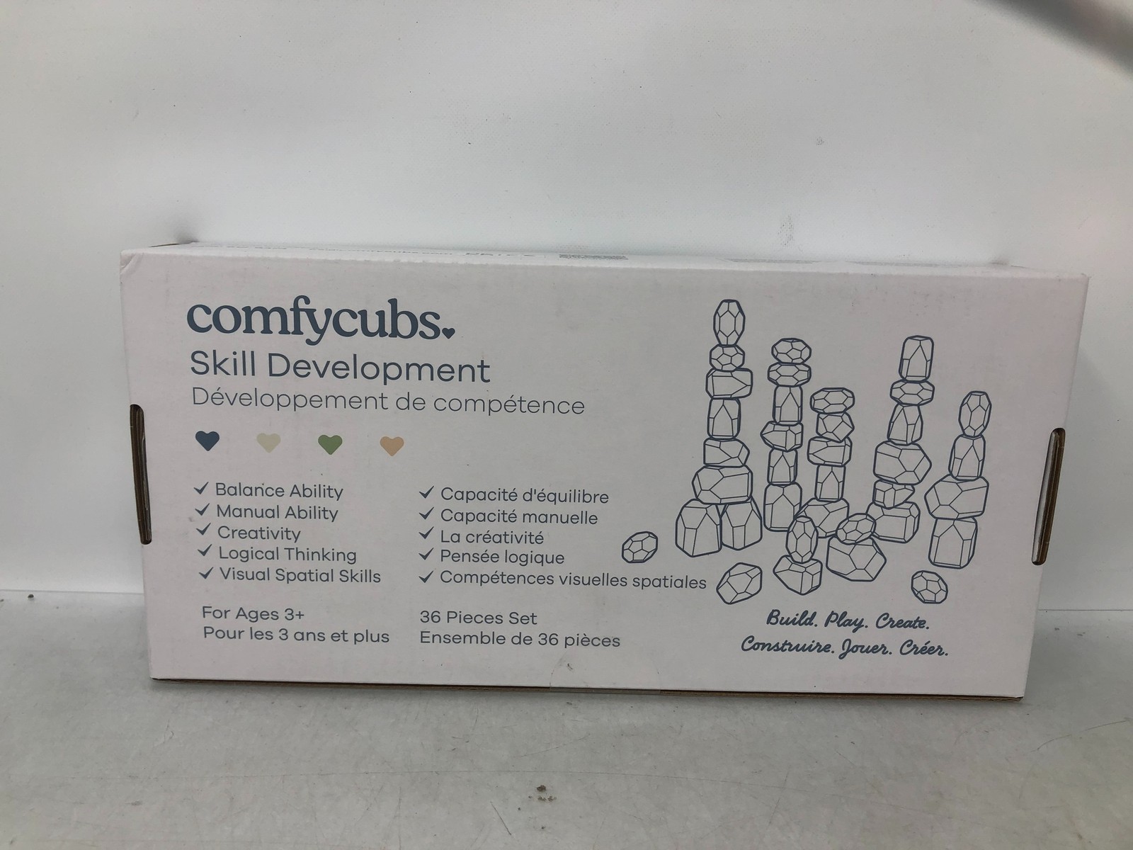 Comfycubs Stacking Blocks 36 Pcs Set Skill Development Building,Neutral Pack 3+