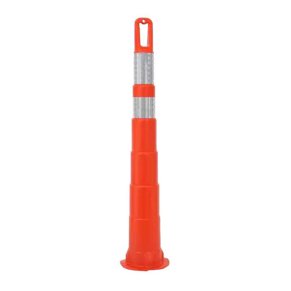42 In. Orange Safety Cone without Base and 6 In. and 4 In. High-Intensity Sheeti