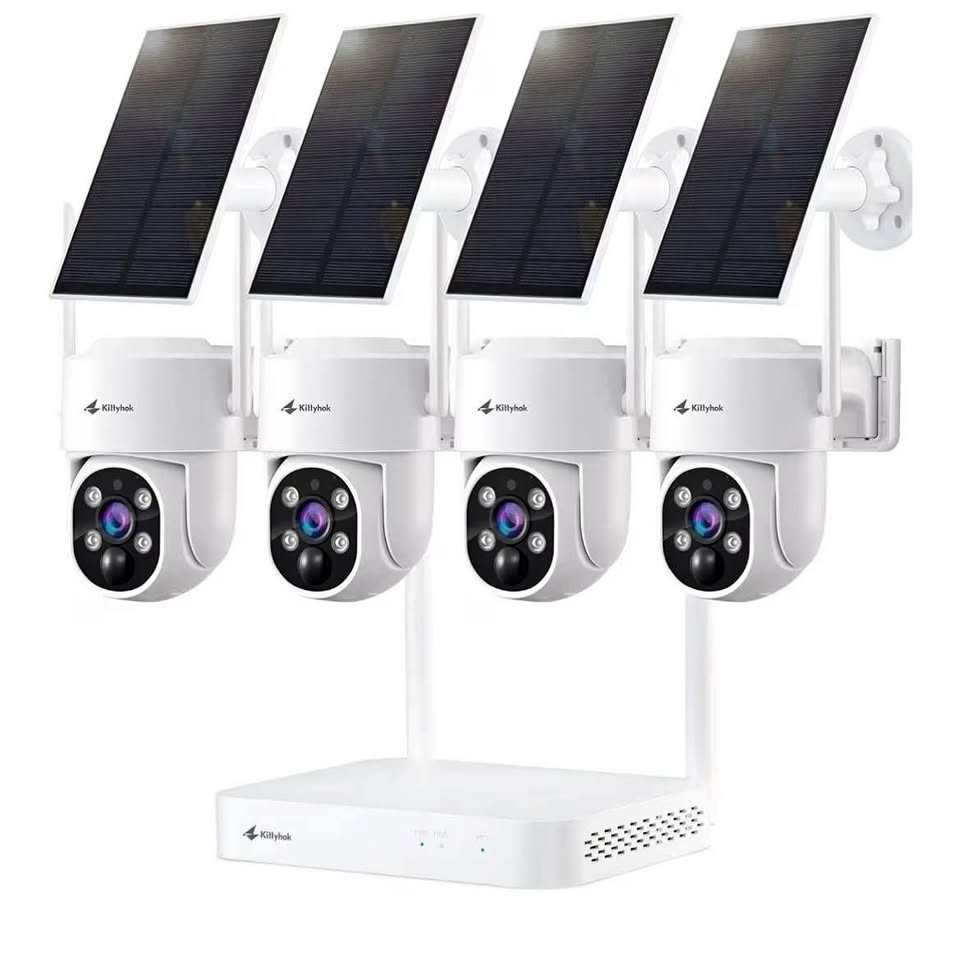 Kittyhok Solar Security Cameras Wireless Outdoor, 360° Pan & Tilt Home Security