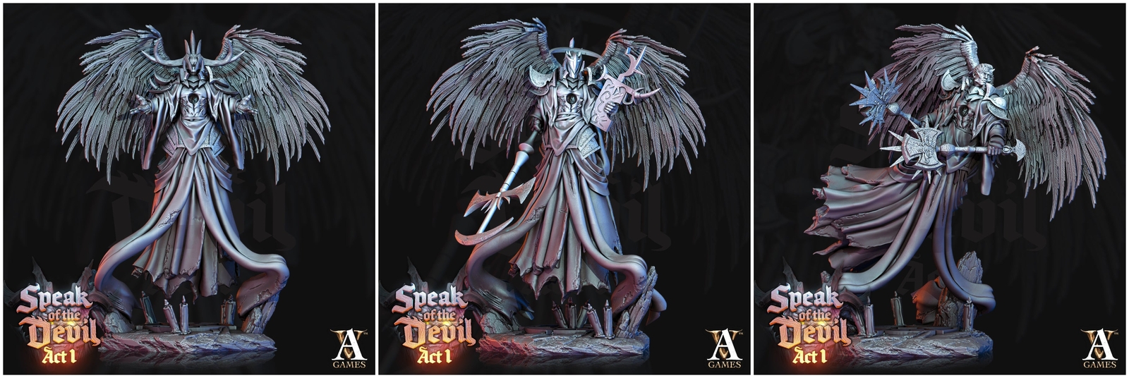 3D Printed Archvillain Games Fallen Speak of the Devil Act I 28 32mm D&D
