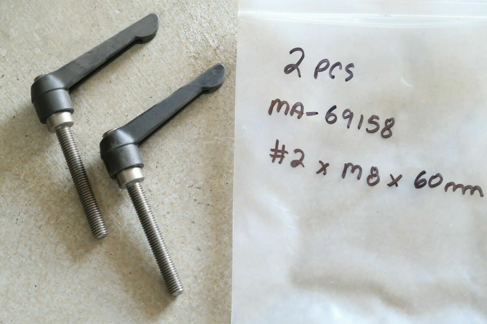 1 pcs MONROE ENGINEERING MA-69158, #2 x M8 mm Stud SS Insert Adjustable Handle