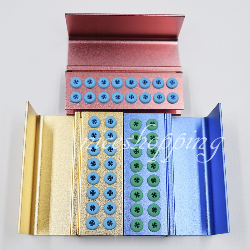 3 Pcs Dental 16 Holes FG Bur Disinfection Autoclave Holder Block With Silicone