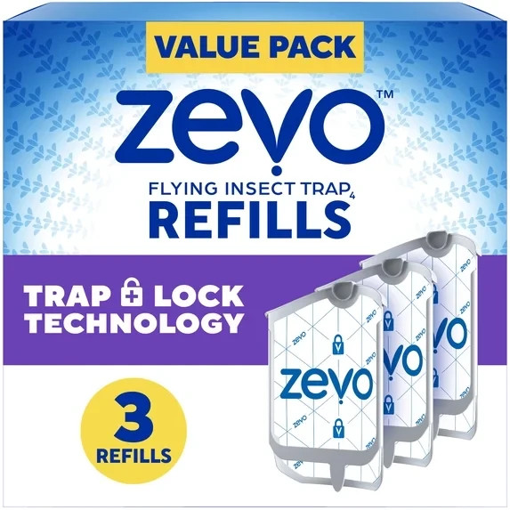 Zevo Full Size Indoor Light Trap Refill Cartridges 3 Pack for Flying Insects