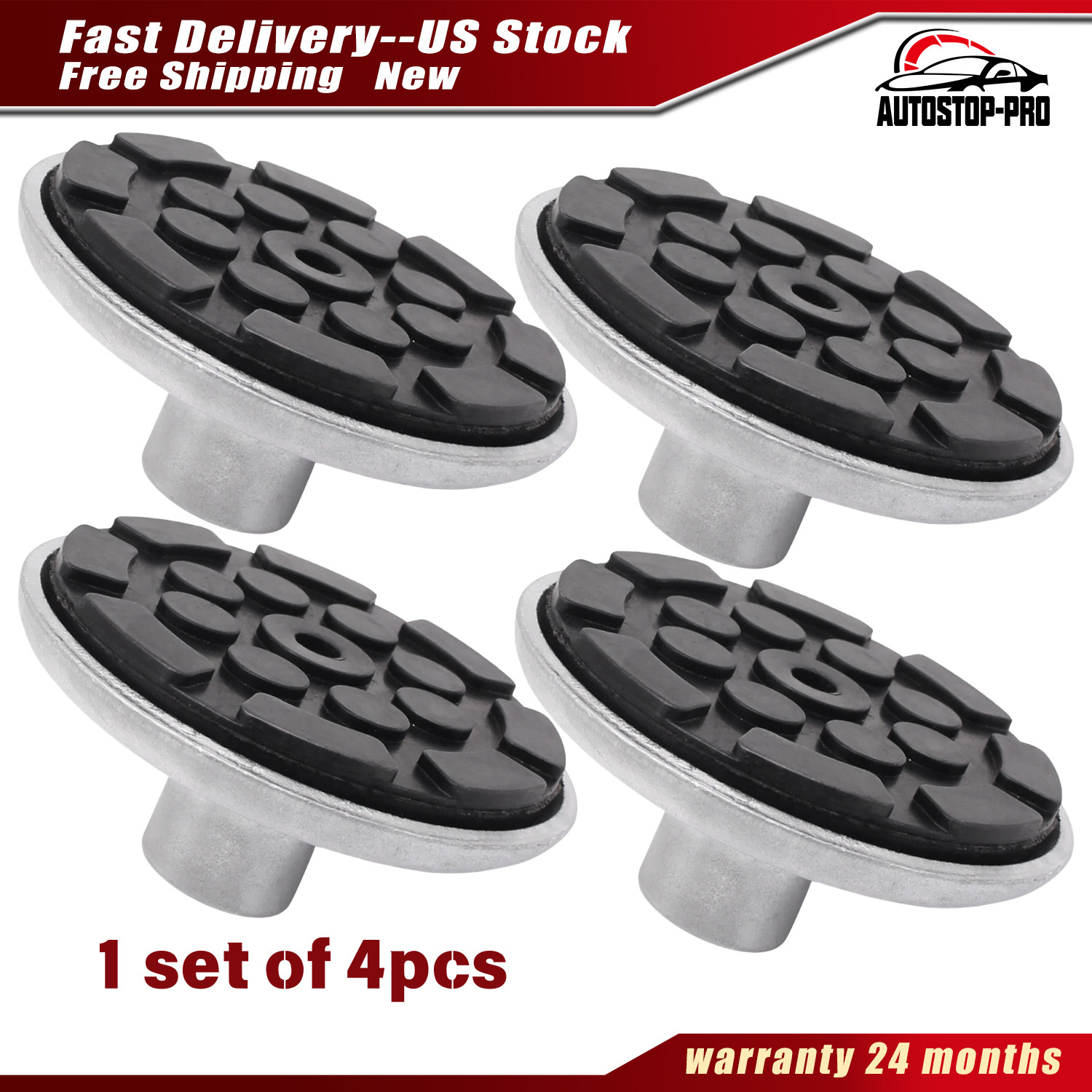 4Pcs Round Lift Adapter with Rubber Pad, 1.5" Peg For Atlas Automotive Equipment