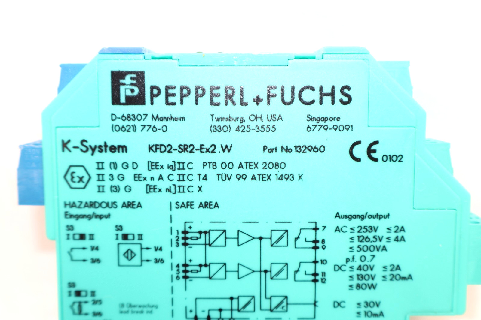Pepperl + Fuchs Isolation Switch Amplifier KFD2-SR2-Ex2.W , 132960 K-System