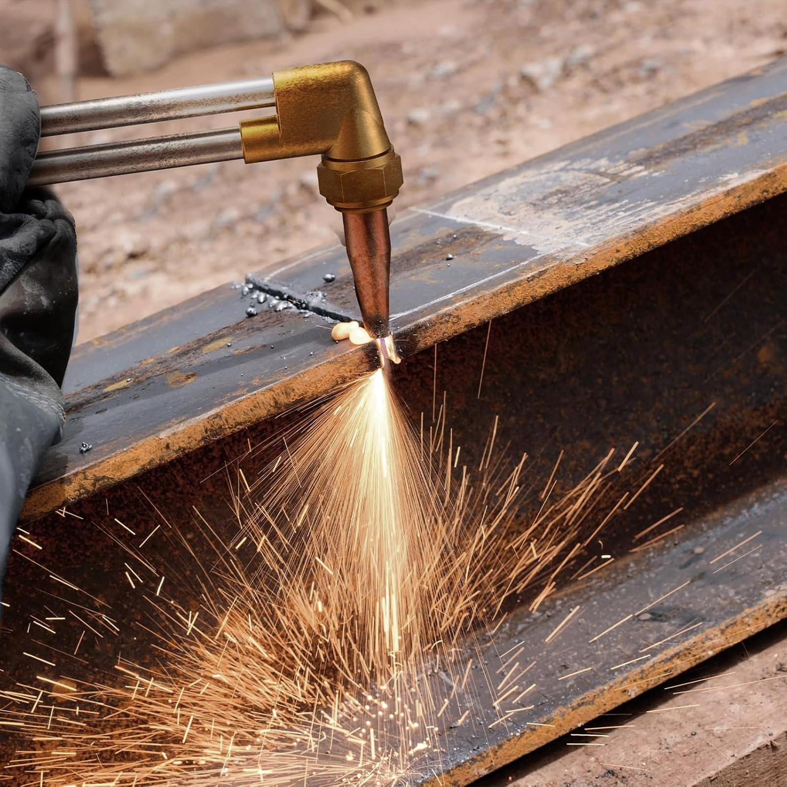 Oxy Acetylene Cutting Torch, Medium Duty CA1350 Cutting Welding Torch with Check