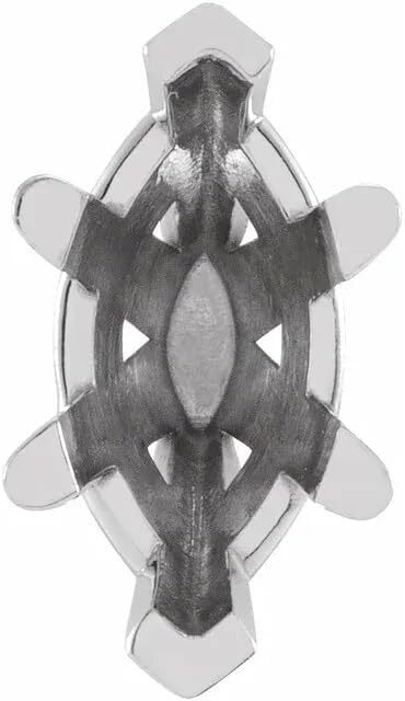 Sterling Silver Unset Marquise 6-Prong V-End Peg Setting