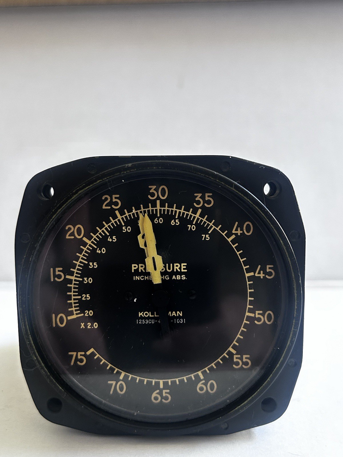 Kollsman Dual Manifold Pressure Gauge 10-75 in Hg ABS,  12538-4-02-314