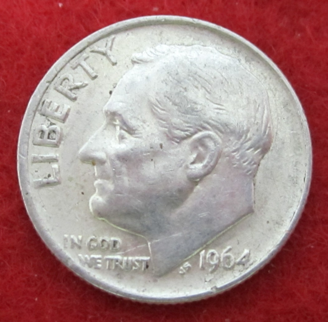 1964 (P) Philadelphia Roosevelt Silver Dime - Circulated - Actual Coin I16