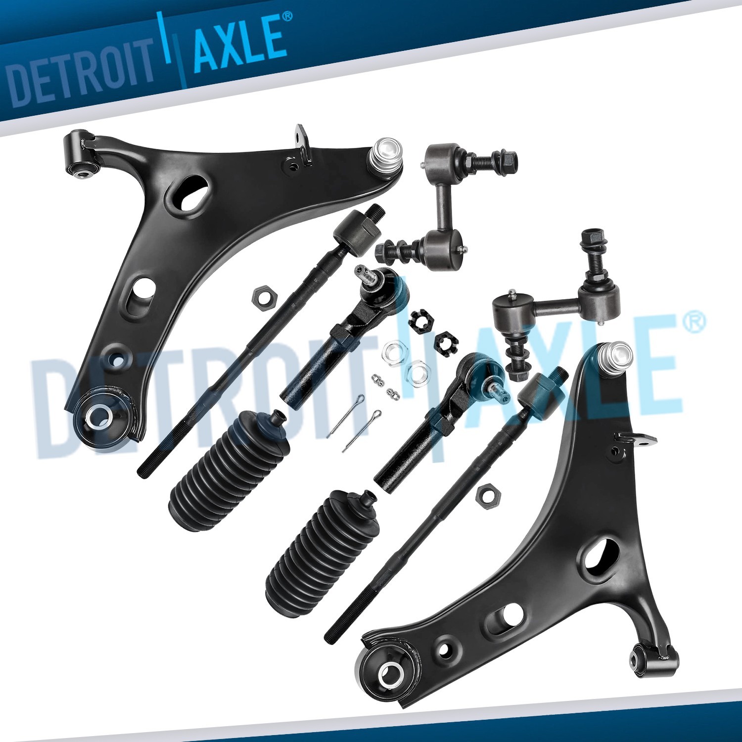 Front Lower Control Arms Sway Bars Tie Rods Kit for 2014 - 2018 Subaru Forester