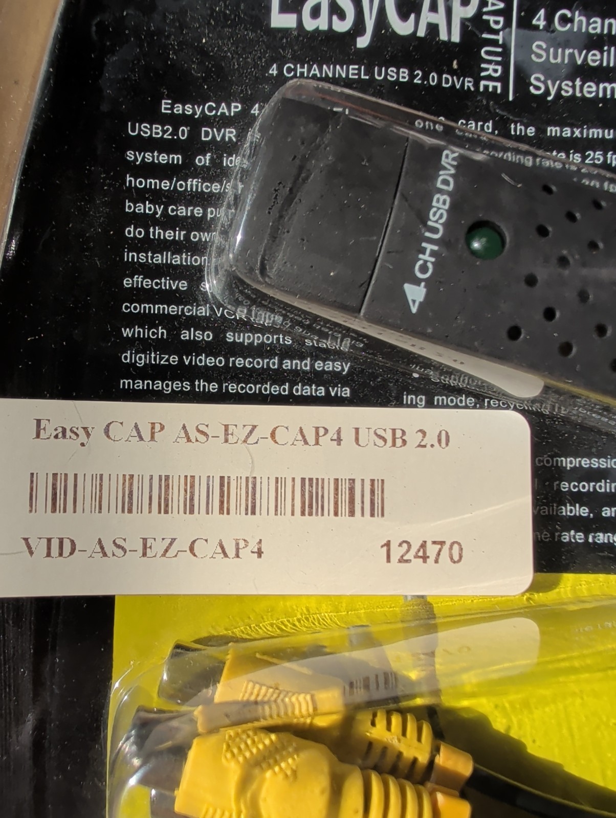 EasyCAP 4 Channel Usb Dvr Model AS-EZ-CAP4