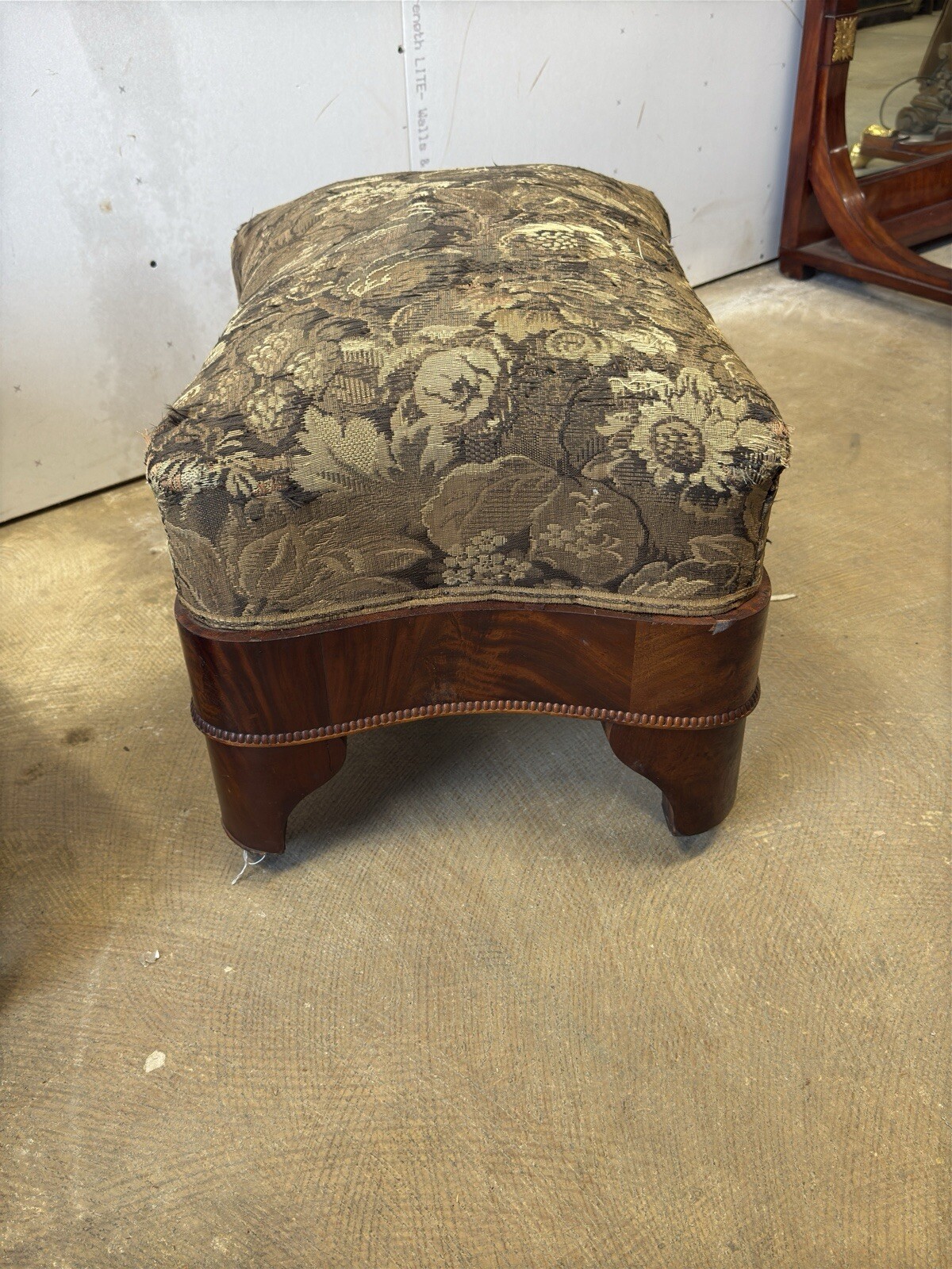 antique empire mahogany foot stools bench PAIR window seats Classical