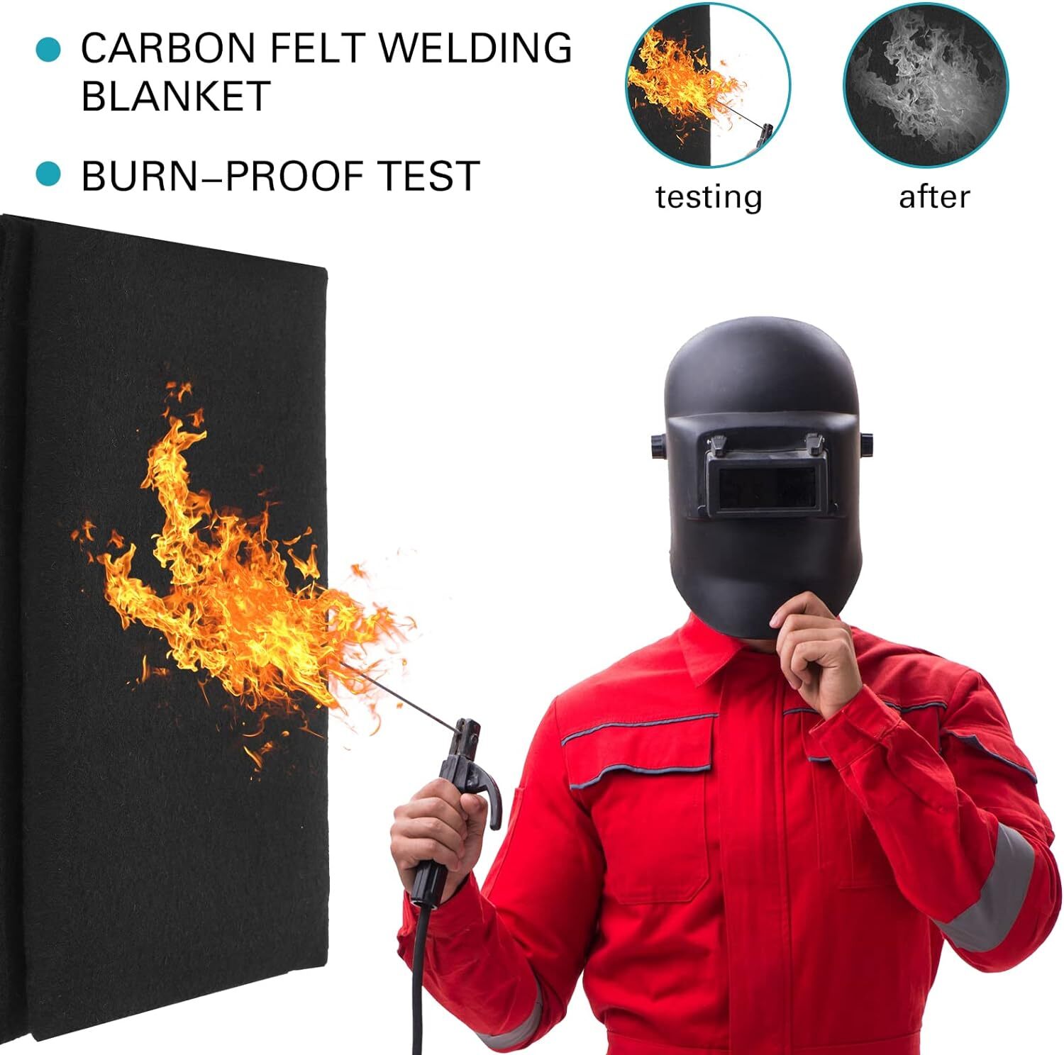 Welding Protector Carbon Felt Soldering Heat Shield Flame-Resistant Fabric Pad