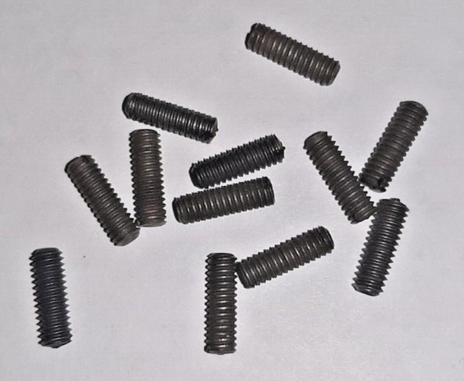 N.O.S. Slotted Head Steel Set Screws  #8-32 x 1/2" Lg. Cup Point - Lot of 12