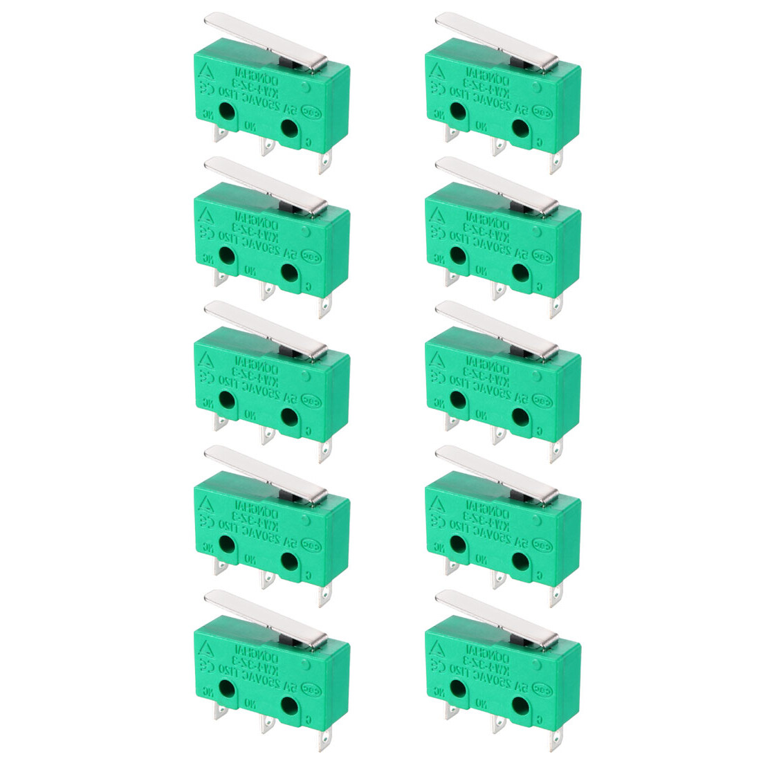 10PCS KW4-3Z-3 Micro Limit Switch SPDT NO NC 3 Pins Momentary 5A/250VAC