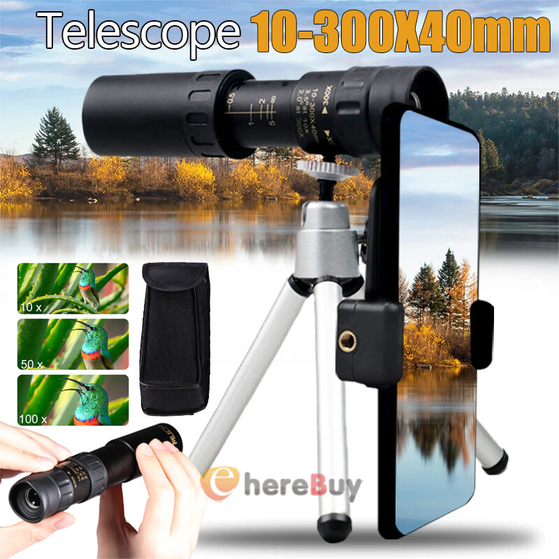 10-300X Zoom HD Portable Strong Long Range Spyglass Monocular Telescope + Tripod