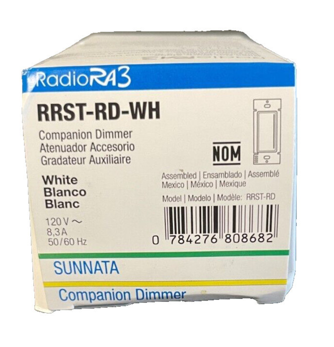 Brand New Lutron RRST-RD-WH RadioRA Sunnata RF Companion Dimmer, White