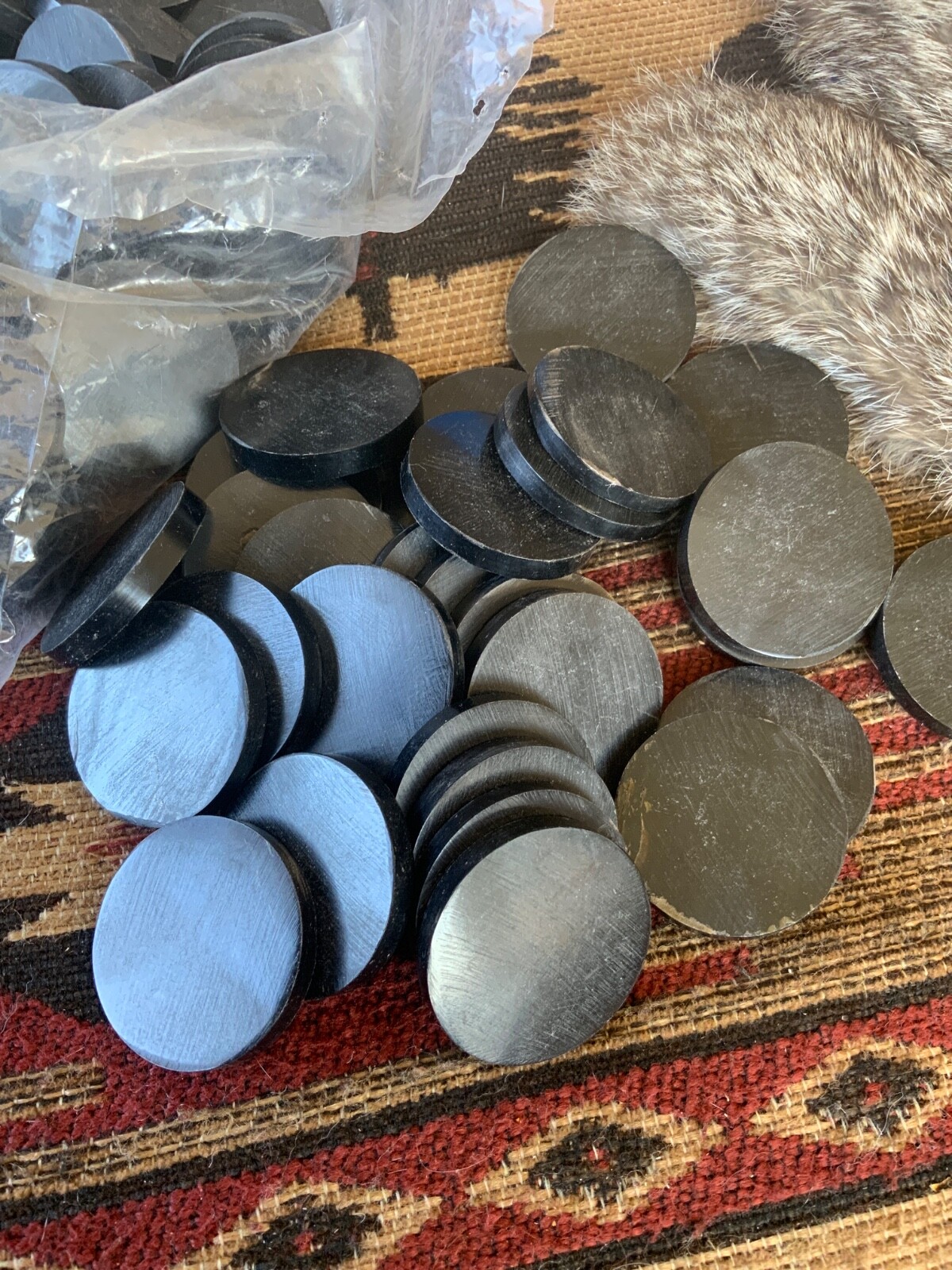 Buffalo Horn Slices, Rounds, Spacers, Knife Handle, 1.5” diameter, 1/4” thick
