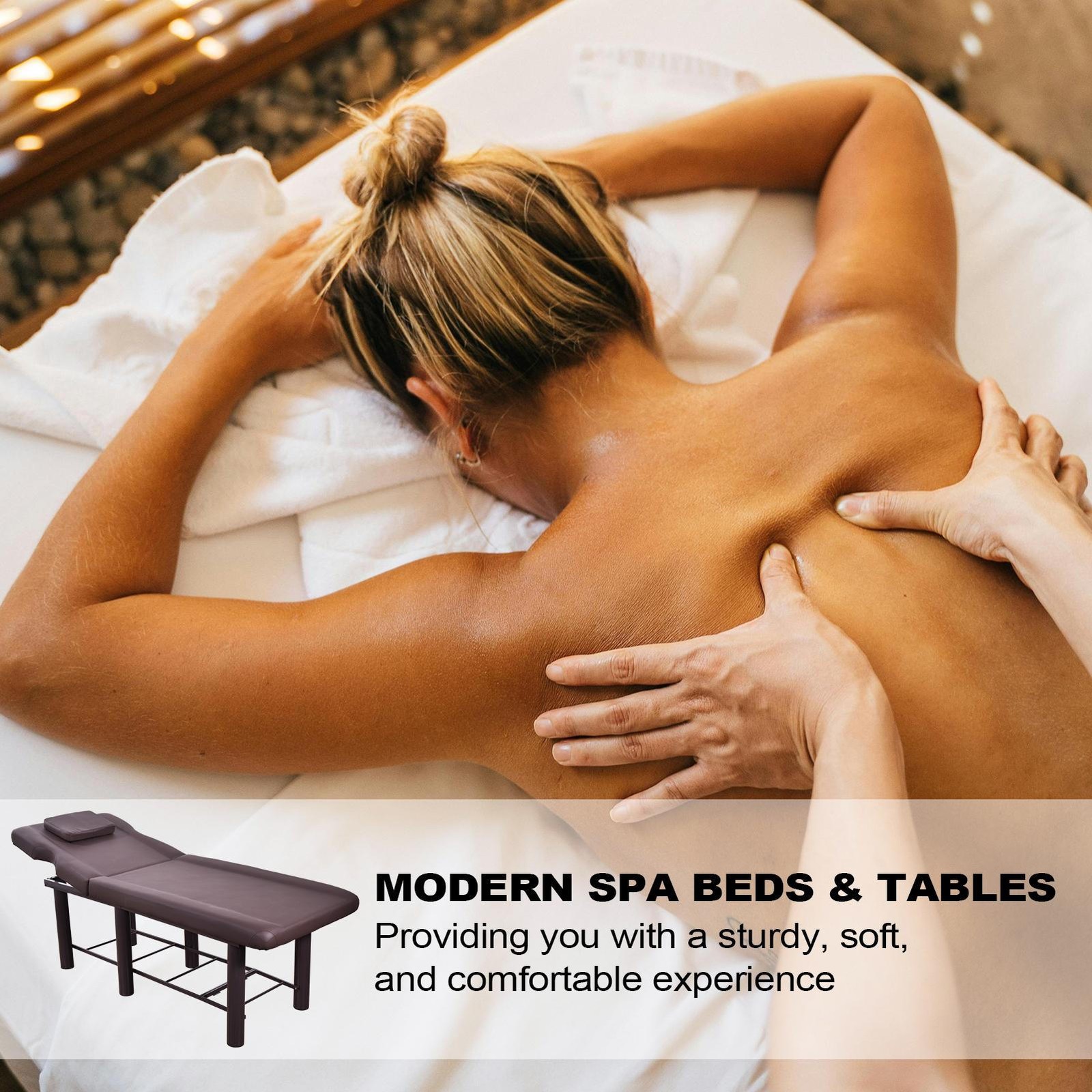 Portable Physical Therapy Massage Table - Stretching Treatment - Brown
