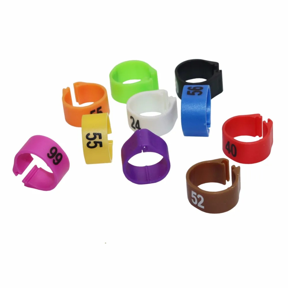 1- 100 Numbered Poultry Leg Bands Inner Diameter 12mm 14mm Digital Foot Ring