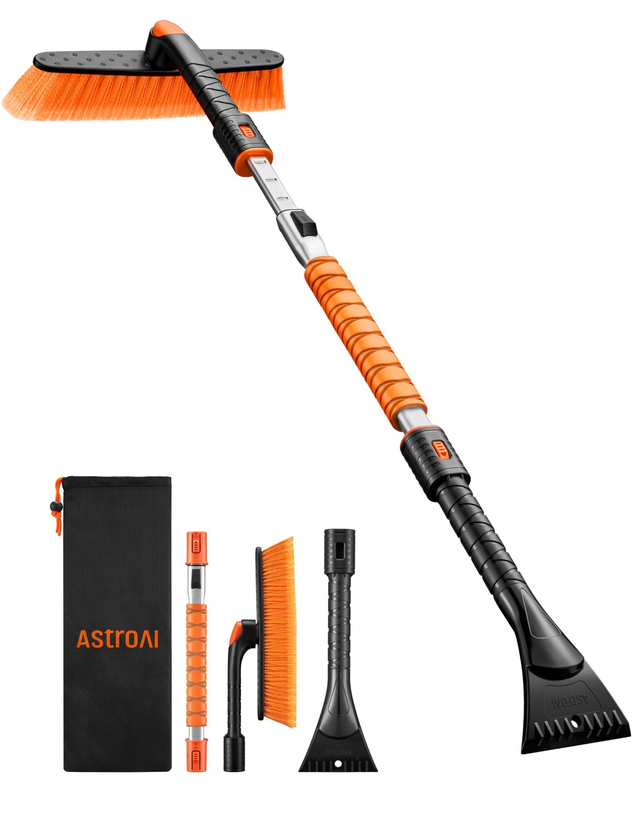 AstroAI 47.2" Ice Scrapers for Car Windshieldand Extendable Medium, Orange