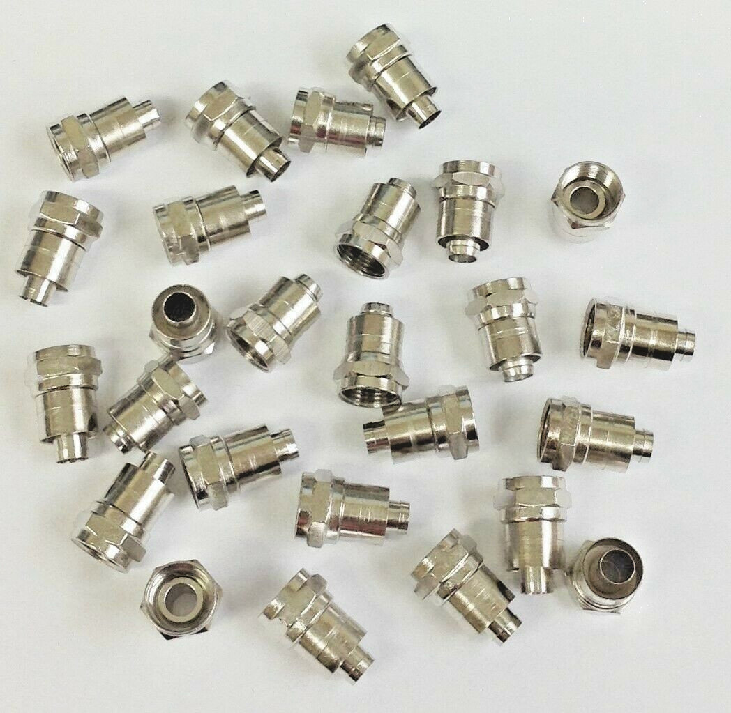 100 Pack Belkin Male F-56 Connector for RG6 Coax with 1/4" Crimp Ring VF-1804