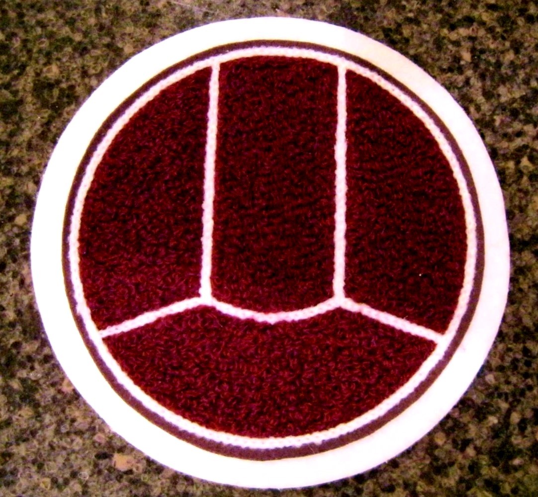Maroon Chenille w/ White Felt Letterman Jacket Patches Crafts Sports