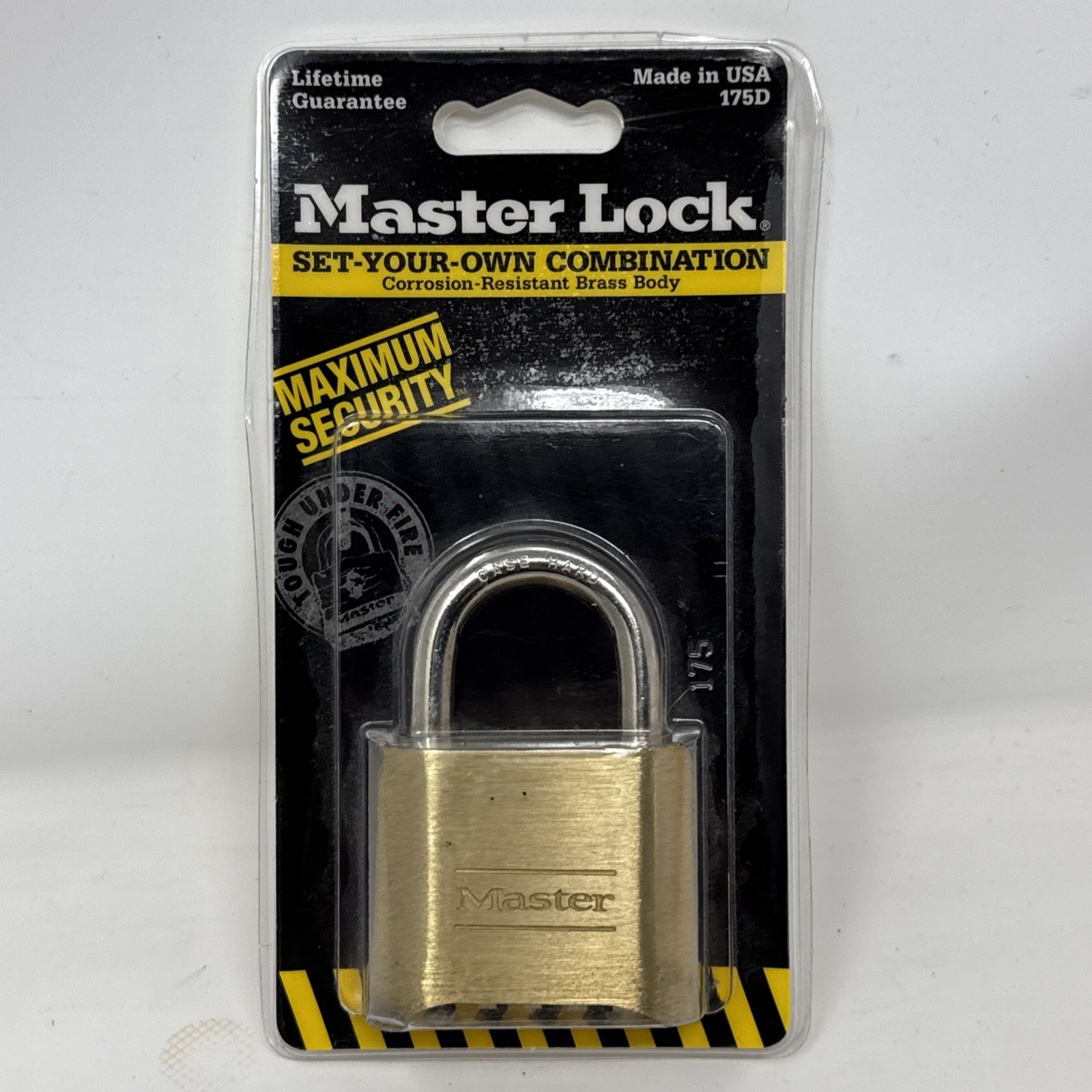 Master Lock Resettable Combination Padlock 2" wide Brass 175D NOS - 1996