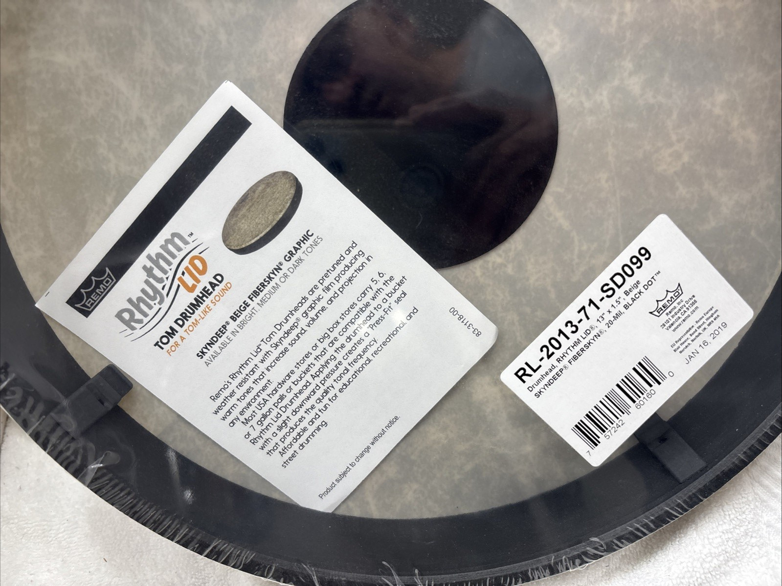 REMO Rhythm LID SKYNDEEP Beige Fiber Skin 13" x 1.5"