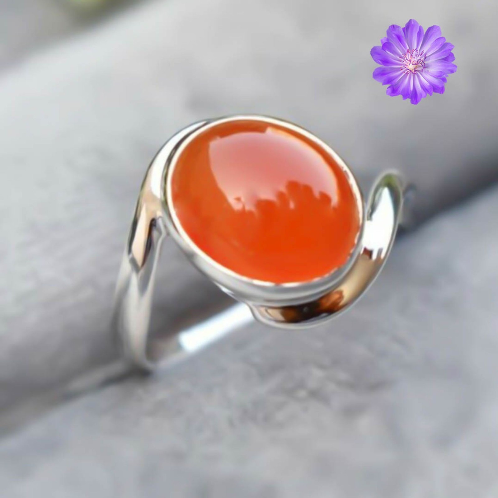 Carnelian Gemstone 925 Sterling Silver Handmade Jewelry Ring Gift For