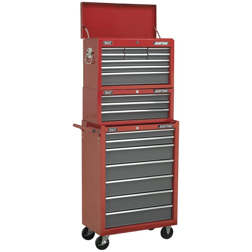 Sealey American Pro 9 Drawer Tool Chest Red / Grey