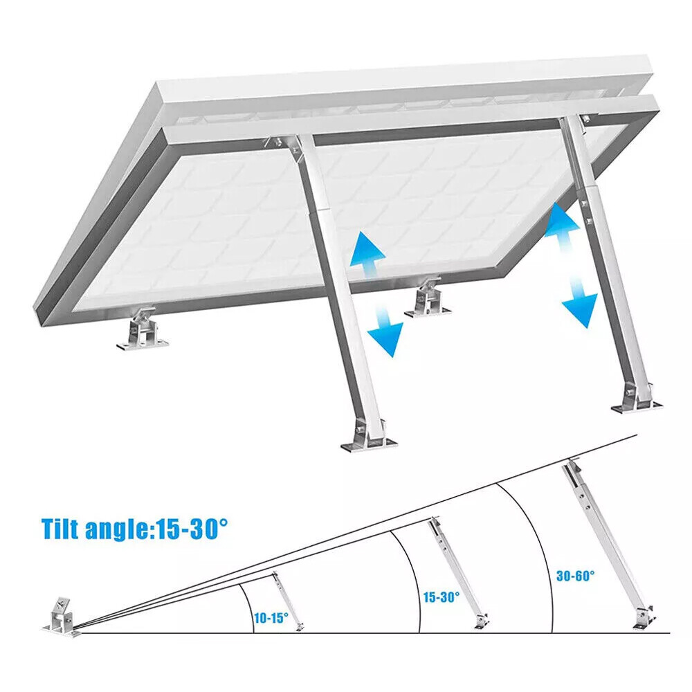 2x Adjustable Angle Solar Panel Mounting Brackets Solar Panel Tilt Mount Bracket