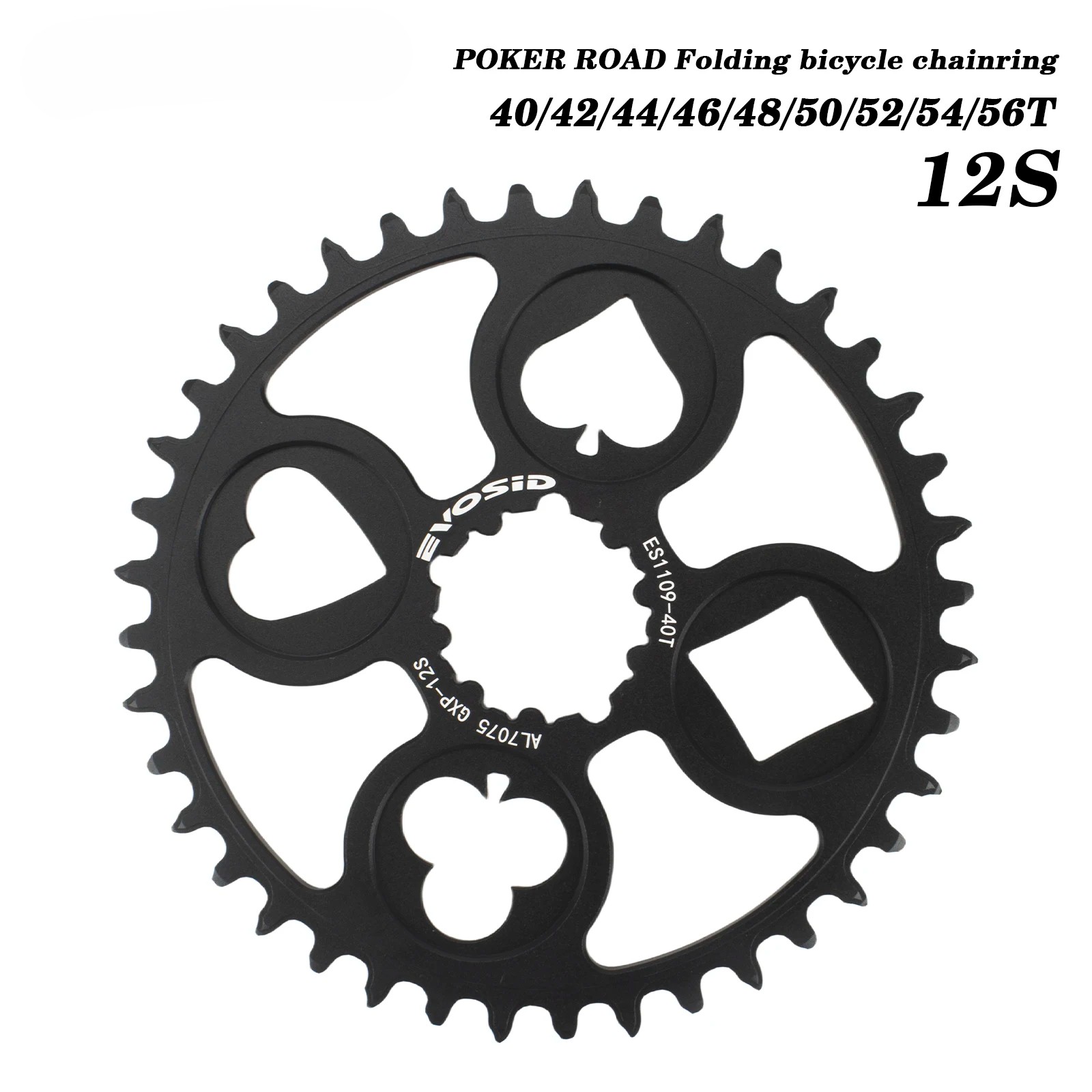 Road Bike Chainrings 40T/42T/44T/46T/48T/50T/52T Poker Disc Sprocket 1mm Offset