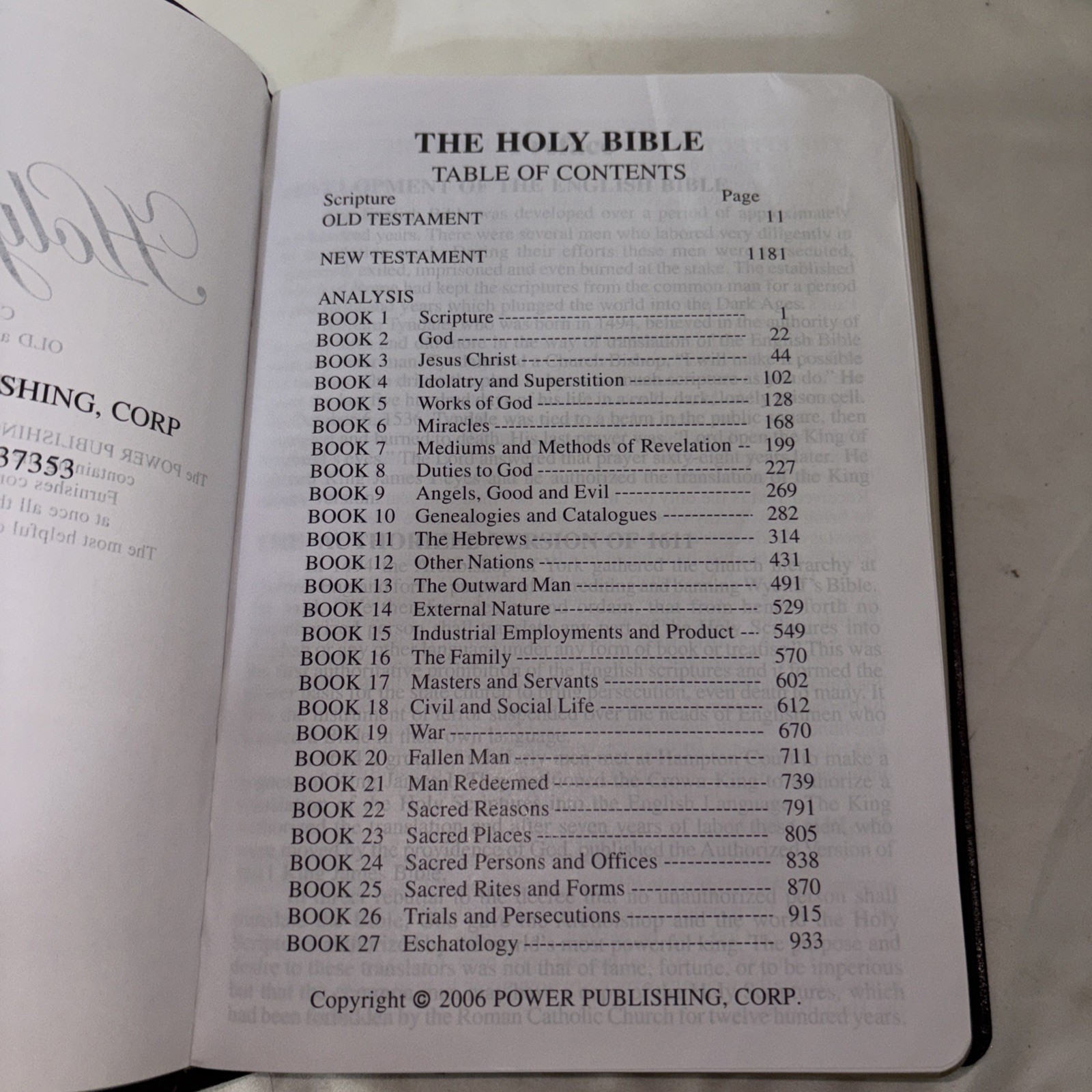 Holy Bible Complete Topical Study & Reference Edition Word Clarification KJV