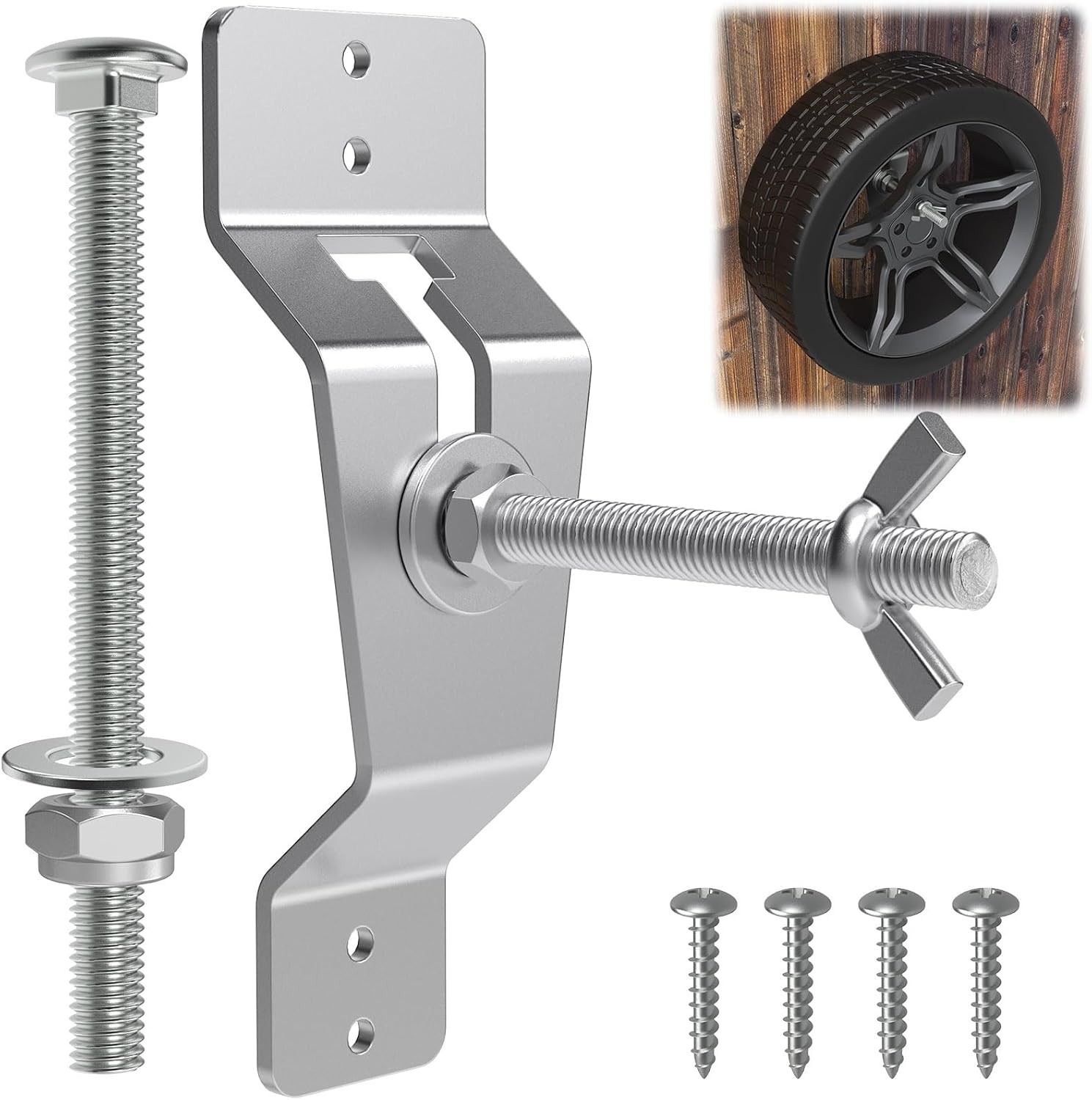 Wall Mount Spare Tire Carrier for Enclosed Trailer,Universal Wheel Bracket Trail