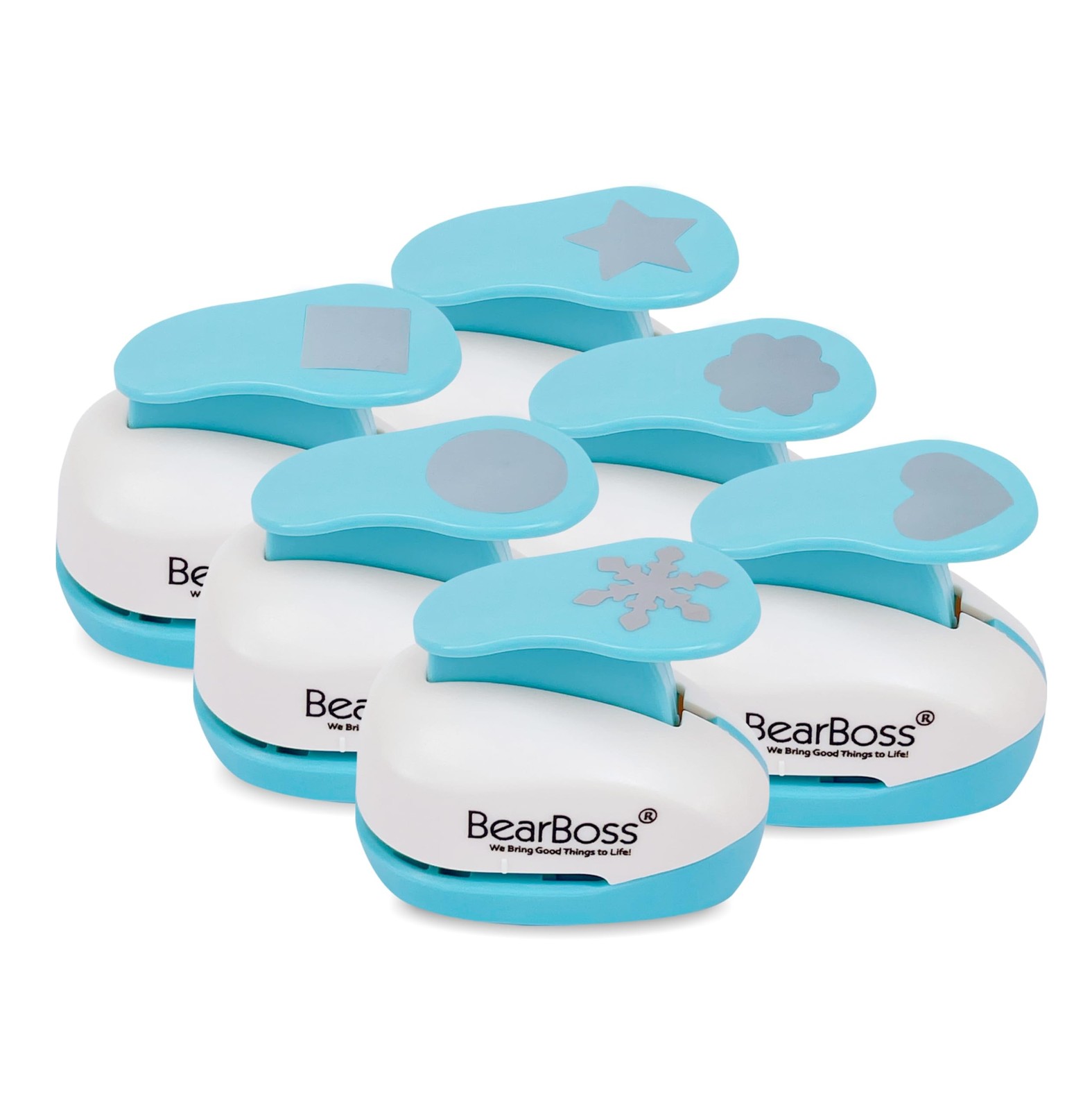 BearBoss 6 Craft Hole Punch Shapes 1 Inch Paper Punches for Crafting Handmade...