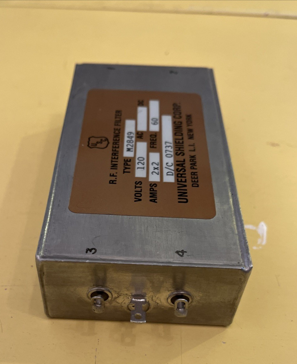 RF Interference Filter 2 wire 120VAC 60Hz 2x2 Amps Data, Security M2849 D/C 0737