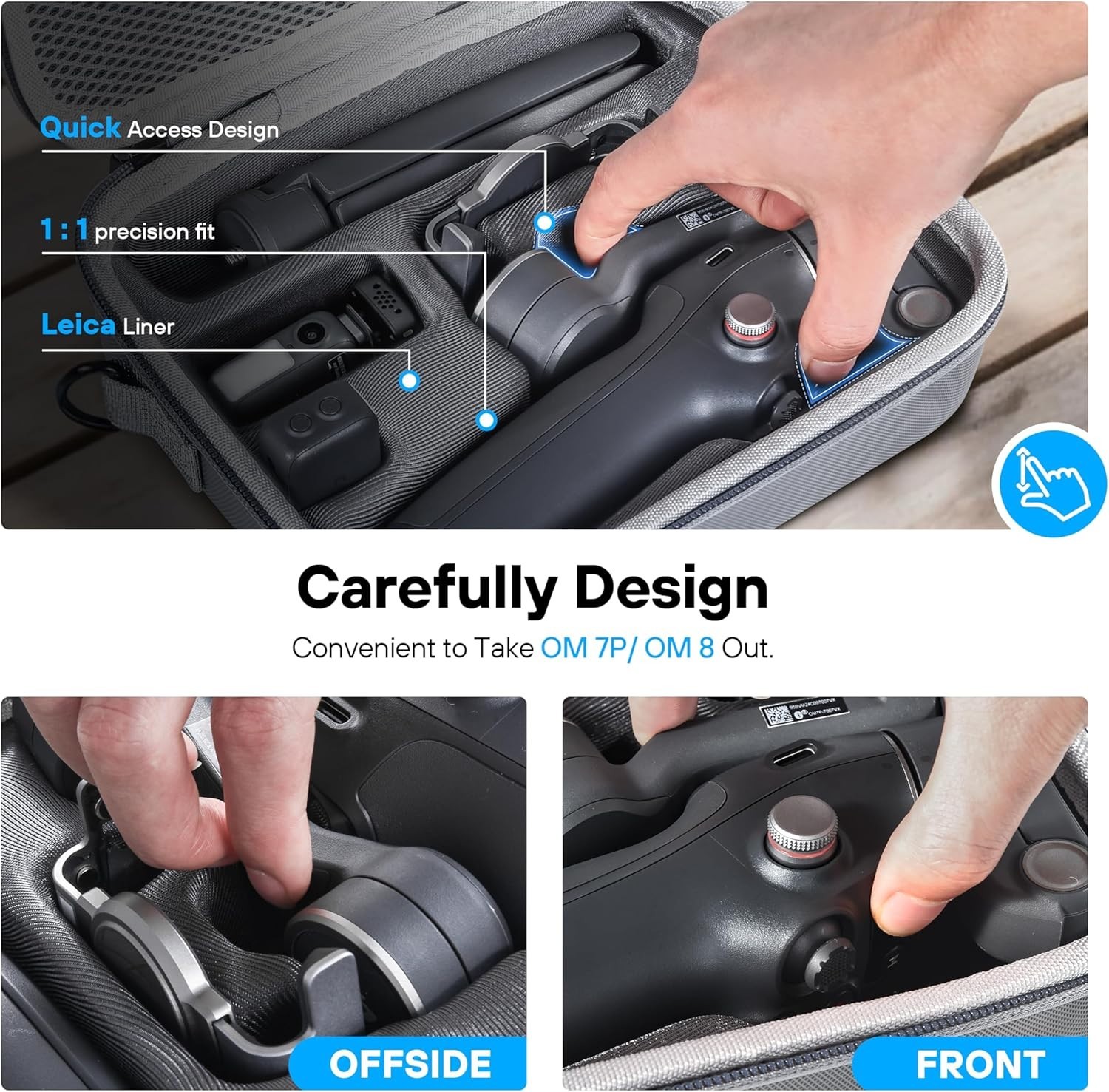 Lightweight & Durable Case for DJI Osmo Mobile 7/8 Gimbal - Large Capacity