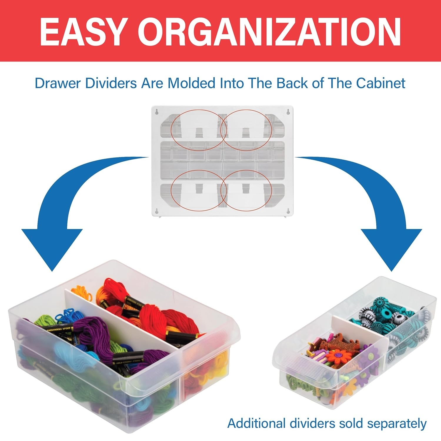 64-Drawer Plastic Drawer Storage Cabinet for Garage Organization, Bead Organizer