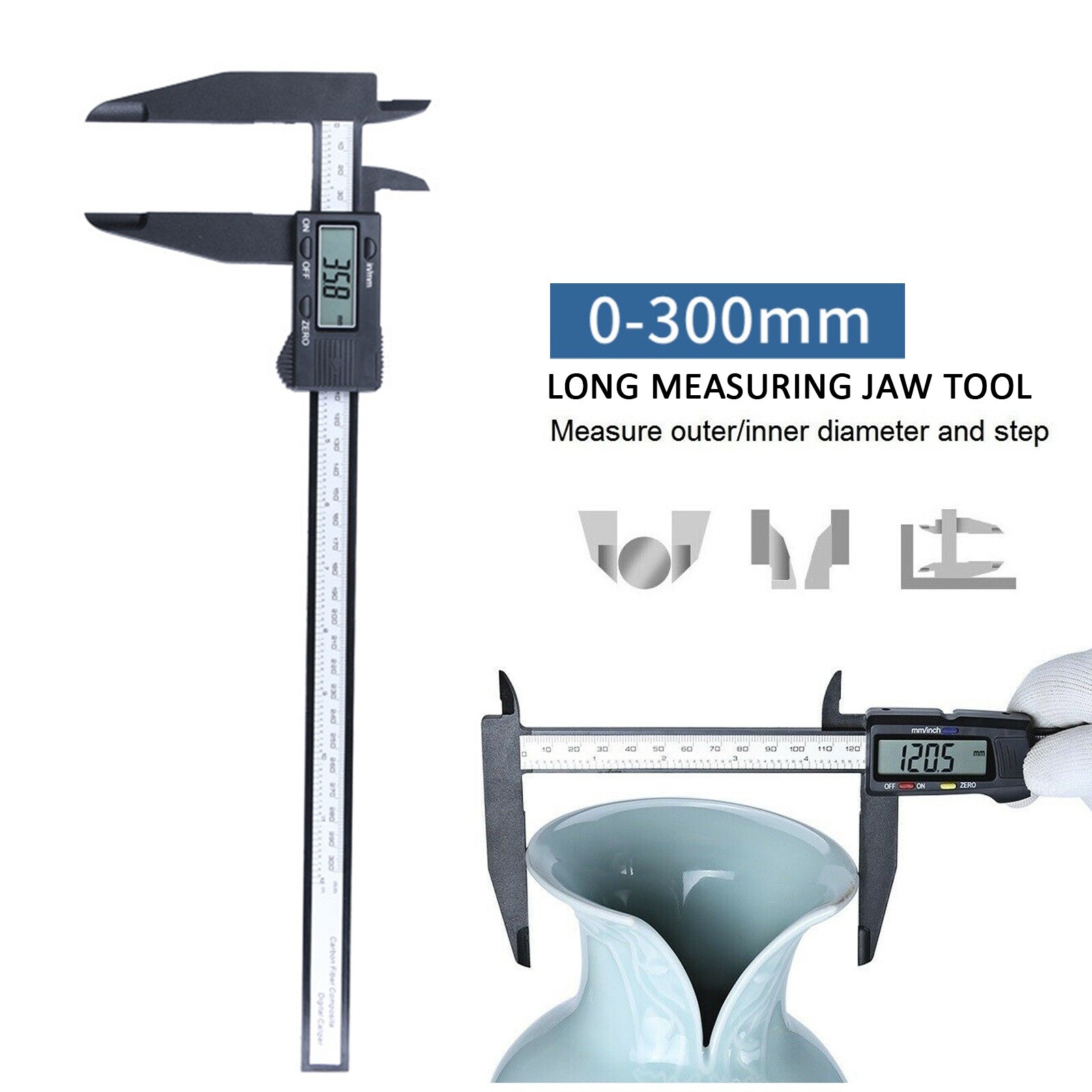 0-300mm Large Measure Range Electronic Digital Vernier Caliper Height Gauge Tool