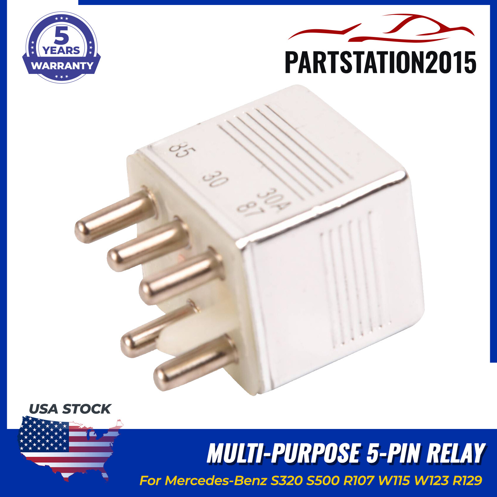 Multi Purpose Relay 5 pins MTC fits Mercedes-Benz S320 S500 R107 W115 W123 W140