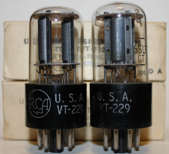 Matched Pair NOS RCA VT229 / 6SL7GT, US Army Signal Corps Tubes.