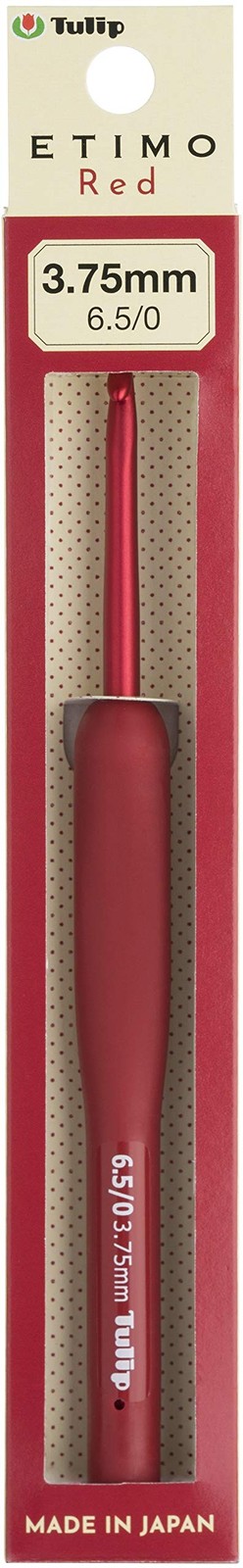 Etimo Red Crochet Hook Cushion Grip 3.75mm Aluminum Knitting Needle Tool