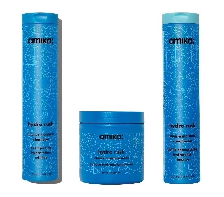 Amika Hydro Rush Intense Moisture Shampoo & Conditioner + Mask Trio Set